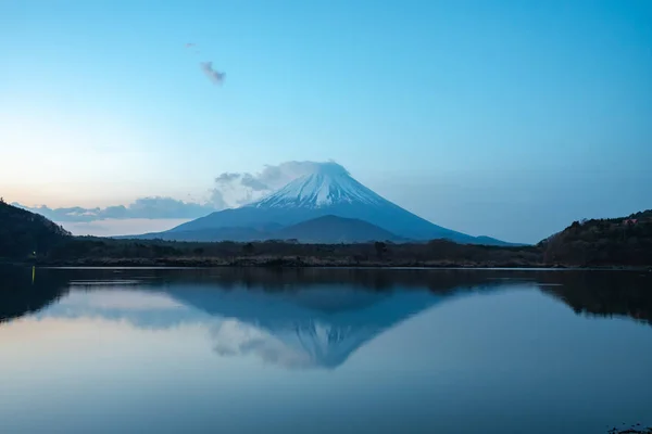 Monte Fuji Patrimonio Humanidad Vista Lago Shoji Shojiko Por Mañana — Foto de Stock