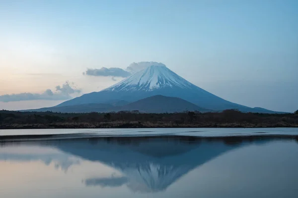 Monte Fuji Patrimonio Humanidad Vista Lago Shoji Shojiko Por Mañana — Foto de Stock