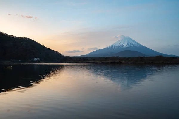 Monte Fuji Patrimonio Humanidad Vista Lago Shoji Shojiko Por Mañana — Foto de Stock