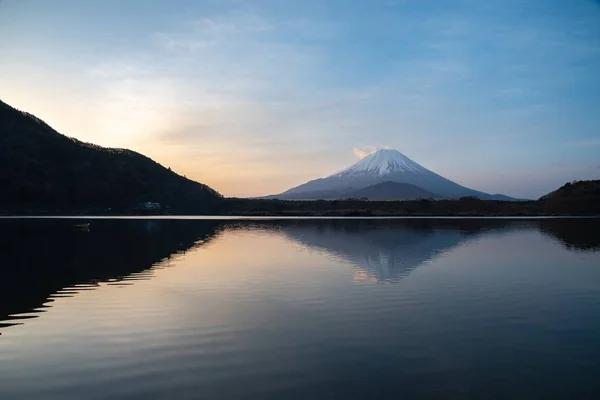 Monte Fuji Patrimonio Humanidad Vista Lago Shoji Shojiko Por Mañana — Foto de Stock