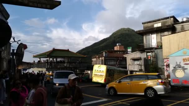 Jiufen Tayvan Şubat 2018 Eski Japon Altın Madenci Kasabasında Alışveriş — Stok video
