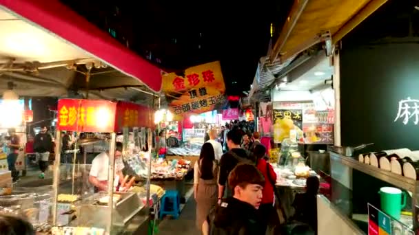 Taipei Taiwan February 2018 Scenic View Raohe Street Night Market — Stock Video