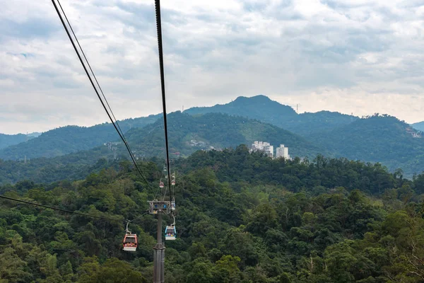 Taipei Taiwan Fevereiro 2019 Gôndola Maokong Com Montanha Redor Sistema — Fotografia de Stock