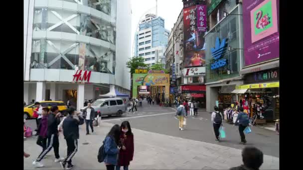 Taipei Taiwan April 2019 Timelapse Van Ximending Street Market Wanhua — Stockvideo
