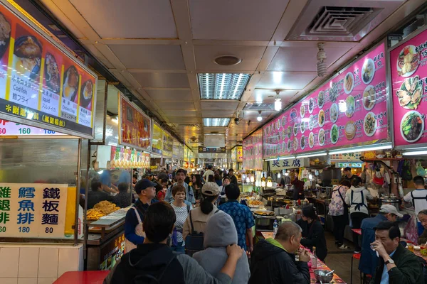 Shilin Night Market Food Court Popular Famous Destination Endless Food — Stock Photo, Image