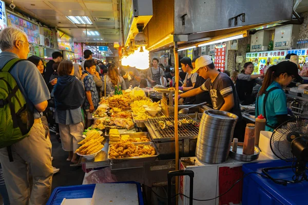 Shilin Night Market Food Court Destino Popular Famoso Puestos Comida —  Fotos de Stock