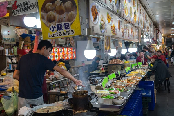 Shilin Night Market Food Court Destino Popular Famoso Puestos Comida —  Fotos de Stock