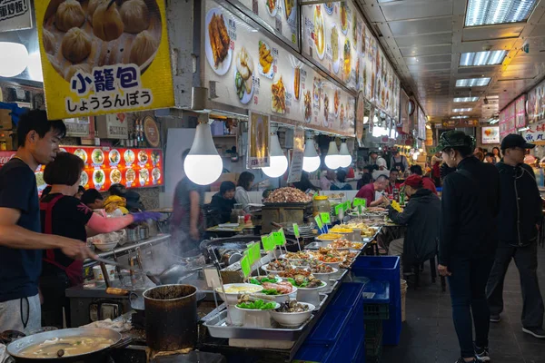 Shilin Night Market Food Court Una Destinazione Popolare Famosa Bancarelle — Foto Stock