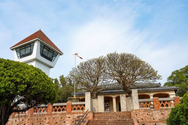 Tainan, Tayvan - 13 Nisan 2019 : Anping Old Fort in Tainan, Tayvan. Anping Fort, Zeelandia Kalesi adlı Hollanda kalesinin temelleri üzerine inşa edilmiştir..