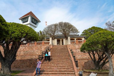 Tainan, Tayvan - 13 Nisan 2019 : Anping Old Fort in Tainan, Tayvan. Anping Fort, Zeelandia Kalesi adlı Hollanda kalesinin temelleri üzerine inşa edilmiştir..