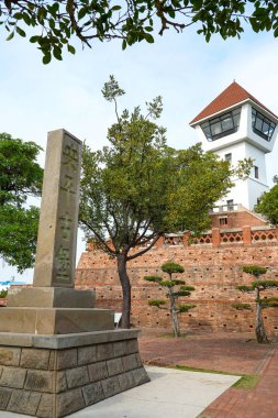 Tainan, Tayvan - 13 Nisan 2019 : Anping Old Fort in Tainan, Tayvan. Anping Fort, Zeelandia Kalesi adlı Hollanda kalesinin temelleri üzerine inşa edilmiştir..
