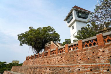 Tainan, Tayvan - 13 Nisan 2019 : Anping Old Fort in Tainan, Tayvan. Anping Fort, Zeelandia Kalesi adlı Hollanda kalesinin temelleri üzerine inşa edilmiştir..