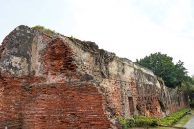 Tainan, Tayvan - 13 Nisan 2019 : Anping Old Fort in Tainan, Tayvan. Anping Fort, Zeelandia Kalesi adlı Hollanda kalesinin temelleri üzerine inşa edilmiştir..