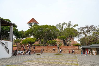 Tainan, Tayvan - 13 Nisan 2019 : Anping Old Fort in Tainan, Tayvan. Anping Fort, Zeelandia Kalesi adlı Hollanda kalesinin temelleri üzerine inşa edilmiştir..
