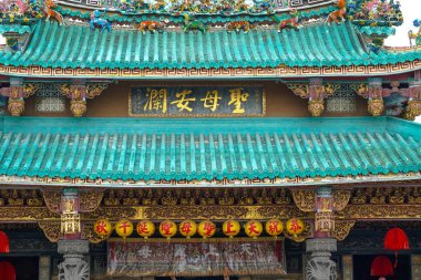 Tainan, Tayvan - 13 Nisan 2019 : Anping Tianhou Tapınağı, Tainan Anping Bölgesinde Kaitai Tianhou veya Mazu Tapınağı olarak da bilinir, Tayvan.