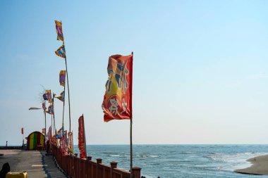 Tainan, Tayvan - 11 Nisan 2019 : Taijiang Ulusal Parkı'nda Luermen Nehri Haliç (Başkentin Doğal Savunması), Tainan, Tayvan