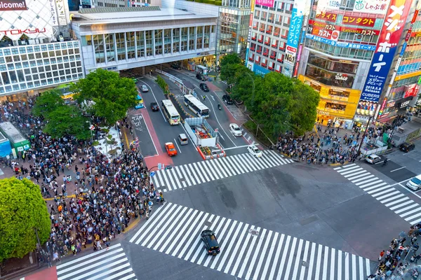 Shibuya Crossing Uno Los Cruces Más Concurridos Del Mundo Paseo —  Fotos de Stock