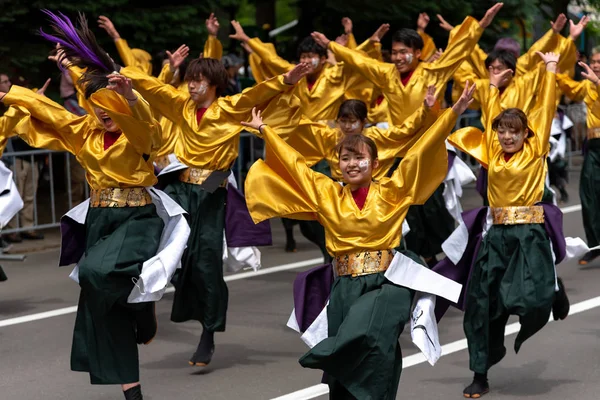 Sapporo Hokkaido Japan Juni 2018 Yosakoi Soran Festival Krachtige Dansvoorstellingen — Stockfoto