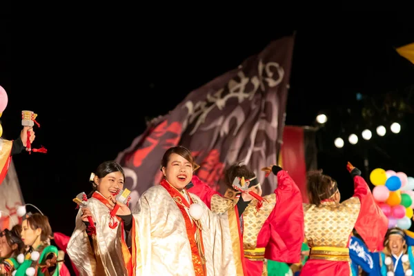 Sapporo Hokkaido Japão Junho 2018 Yosakoi Soran Festival Poderosas Performances — Fotografia de Stock