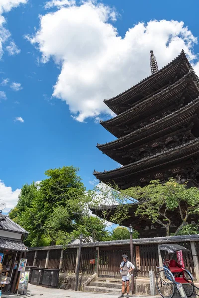 Вид Район Ясака Дори Темпле Хокандзи Ясака Пагода Рядом Склонами — стоковое фото