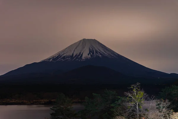 Mount Fuji or Mt. Fuji, the World Heritage, view at Lake Shoji ( Shojiko ). Fuji Five Lake region, Minamitsuru District, Yamanashi prefecture, Japan. Landscape for travel destination.