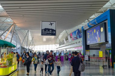 Sendai Havaalanı iç görünümü. Natori, Miyagi, Japonya şehrinde bulunan uluslararası havaalanı - 22 Nisan 2019