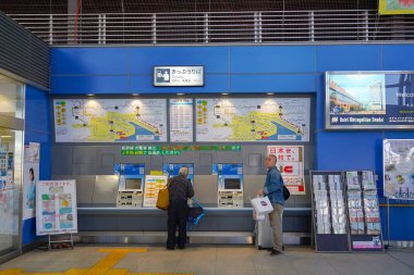 Sendai Havaalanı İstasyonu iç görünümü. Sendai Airport Station, Japonya'nın Miyagi şehrinde bulunan Sendai Havaalanı Hattı üzerinde yer alan bir tren istasyonudur - 22 Nisan 2019