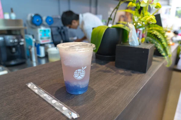 Bobii Frutii Bubble Tea Juice Taipei Yongkang Store Taiwan Instagrammable — Stockfoto