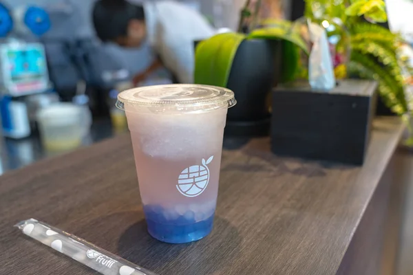 Bobii Frutii Bubble Tea Juice Taipei Yongkang Store Taiwan Instagrammable — Stockfoto