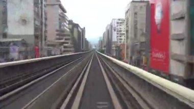 Taipei metro istasyonu sistemi. Taipei cityscape, Mrt Wenhu hat bölmesi görünümü ( 4k Uhd zaman atlamalı )