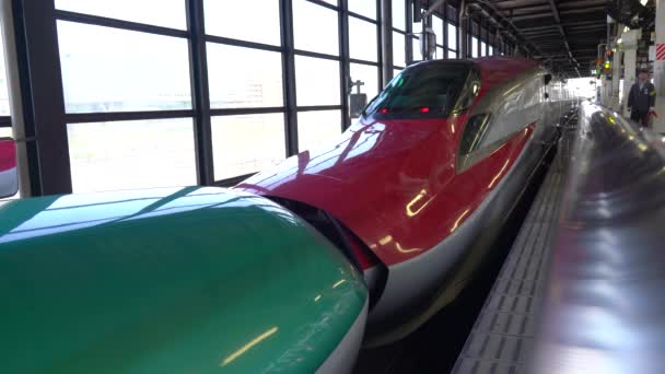 Morioka City Iwate Prefektúra Japán May 2019 Shinkansen Hayabusa Komachi — Stock videók