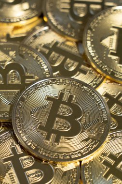 Cüzdanda altın Bitcoin sikkeleri var. Yeni bir iş finansmanı konsepti