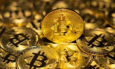 Cüzdanda altın Bitcoin sikkeleri var. Yeni bir iş finansmanı konsepti