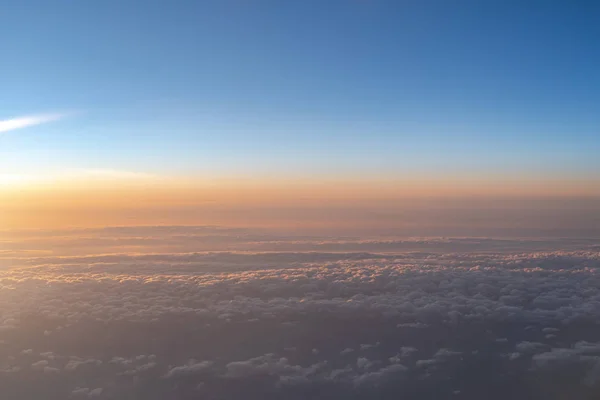 Вид Темно Синий Горизонт Неба Время Восхода Солнца Воздухе Рассматривается — стоковое фото