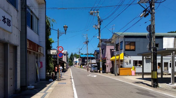 Akita, Japonia. Sie 05, 2017: Widok ulicy Kakunodate, miasto położone w dzielnicy Senboku, Prefektura Akita, Japonia. Kakunodate słynie z Bukeyashiki (samurajskie rezydencje) — Zdjęcie stockowe