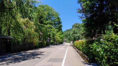 KAKUNODATE Bukeyashiki Sokağı. Burada hala 300 yıl önce etrafında inşa edilmiştir şehir manzarası vardır. Samuray 'ın yaşadığı birçok eski ev ile bir yer olarak bilinir. Akita, Japonya. 05 Ağustos 2017