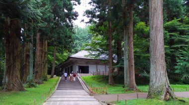 Japonya, ıyate. 04 Ağustos 2017: ıhate Prefecture Hiraizumi kasabasında Chuson-Ji tapınak alanı, Japonya. Chusonji 2011 yılında UNESCO Dünya mirası sitesi olarak listelenmiş