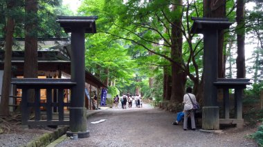 Japonya, ıyate. 04 Ağustos 2017: ıhate Prefecture Hiraizumi kasabasında Chuson-Ji tapınak alanı, Japonya. Chusonji 2011 yılında UNESCO Dünya mirası sitesi olarak listelenmiş