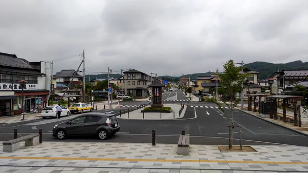 Japonya, ıyate. 04 Ağustos 2017: Hiraizumi ıstasyonunun dış kısmı. Doğu Japonya demiryolu şirketi (Jr Doğu) tarafından işletilen Hiraizumi, ıhate, Japonya kasabasında Tohoku ana hattı üzerinde bir tren istasyonu) — Stok fotoğraf