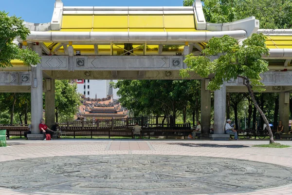 Bangka Park (również Mangka, Mengjia i Mengxia Park), Park w dzielnicy Wanhua, w pobliżu słynnej świątyni Lungshan w Tajpej, Tajwan. Sie 05, 2019 w — Zdjęcie stockowe