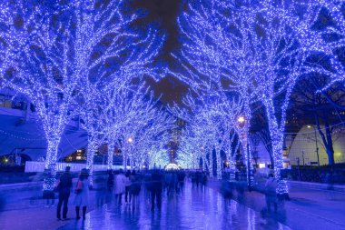 Shibuya Blue Cave kış aydınlatma festivali, güzel görünümü, popüler turistik, tatil için seyahat yerler, Tokyo şehir, Japonya'da ünlü romantik ışık olaylar