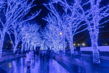 Shibuya Blue Cave kış aydınlatma festivali, güzel görünümü, popüler turistik, tatil için seyahat yerler, Tokyo şehir, Japonya'da ünlü romantik ışık olaylar