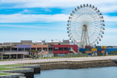 Taichung City, Tayvan - Haziran 05 2020: Mitsui Outlet Park Taichung 'un girişi