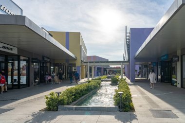 Taichung Şehri, Tayvan - 4 Temmuz 2020: Mitsui Outlet Park Taichung 'un İçi