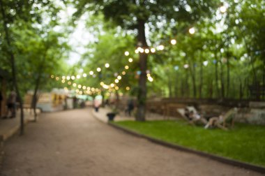 Festivali'nde kent park bokeh arka plan bulanıklık.