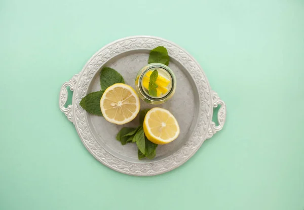 Puesta plana de ingredientes de limonada . — Foto de Stock