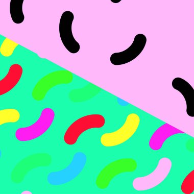 Soyut renkli ve parlak geometrik vektör çizim.