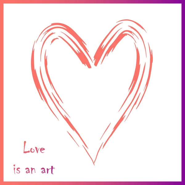 Love Art Illustration Creative Vector Shape Heart Coral Color Color — Stock Vector