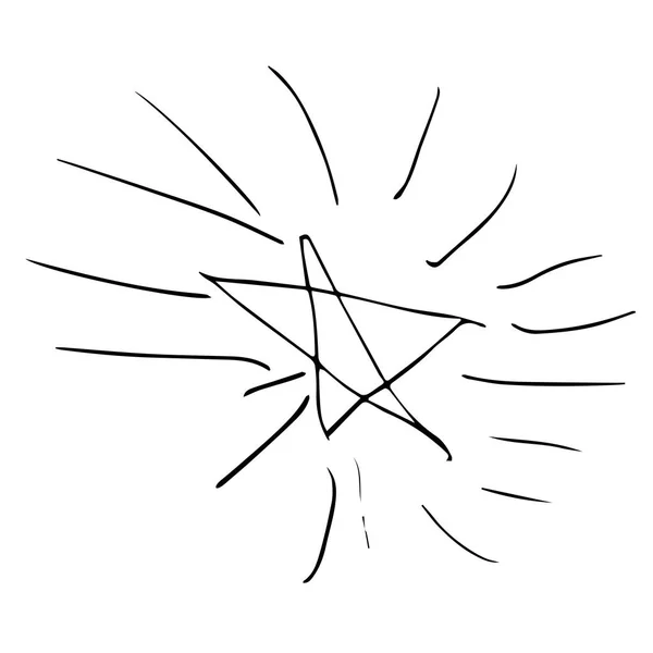 幼稚なスタイルに光沢のある創造的な星のデザイン 白で隔離のベクトル図 — ストックベクタ