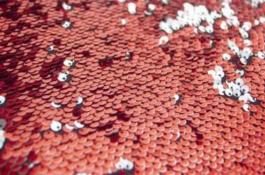 Kırmızı glittery Ayrıntılar yanıp sönen ile arka plan pullu.